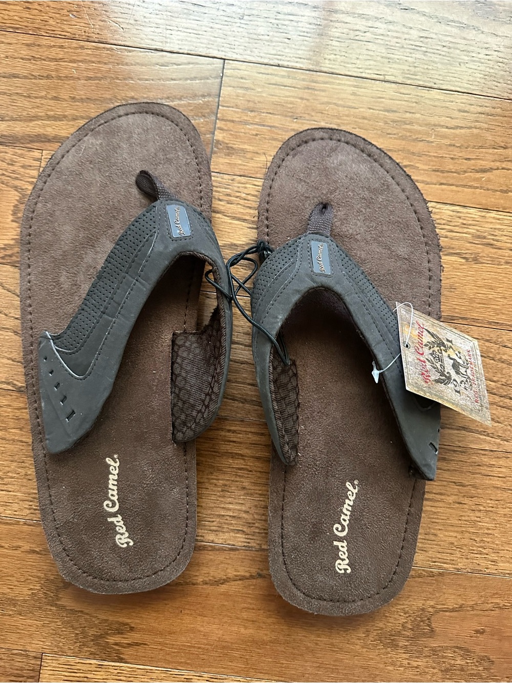 Red Camel Men's Dark Brown Suede Sandals Flip Flops Size 13 Beach Casual